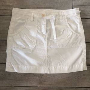 J crew Chino broken in classic twill skirt- white